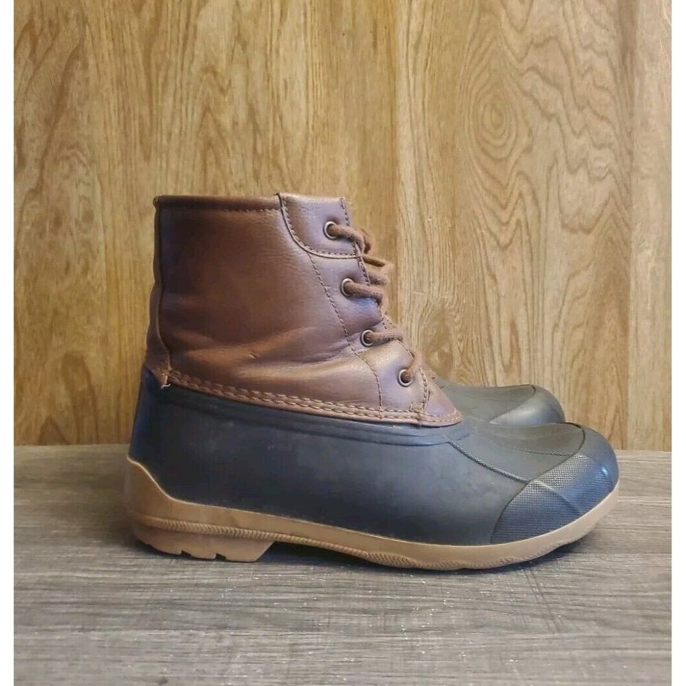 Sperry Port Brown Lace Up Duck Boots Youth Sz 6